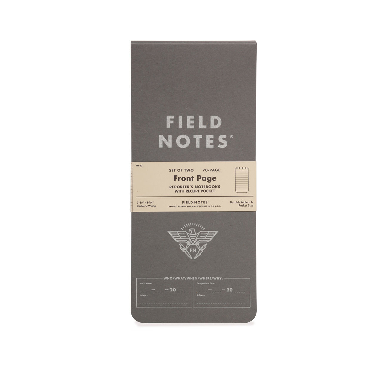 FIELD NOTES – FRONT PAGE