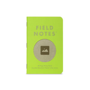 Field Notes, Vignette Edition, ein grünes Notizheft, zwei graue Notizhefte