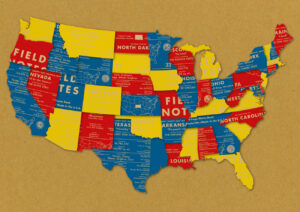 Landkarte der USA, aus Field Notes, County Fair, Heftteilen,