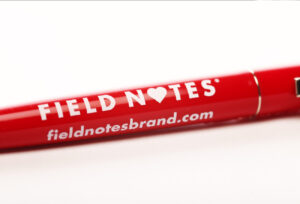 Field Notes, Kugelschreiber, rot, Aufdruck, weiß,