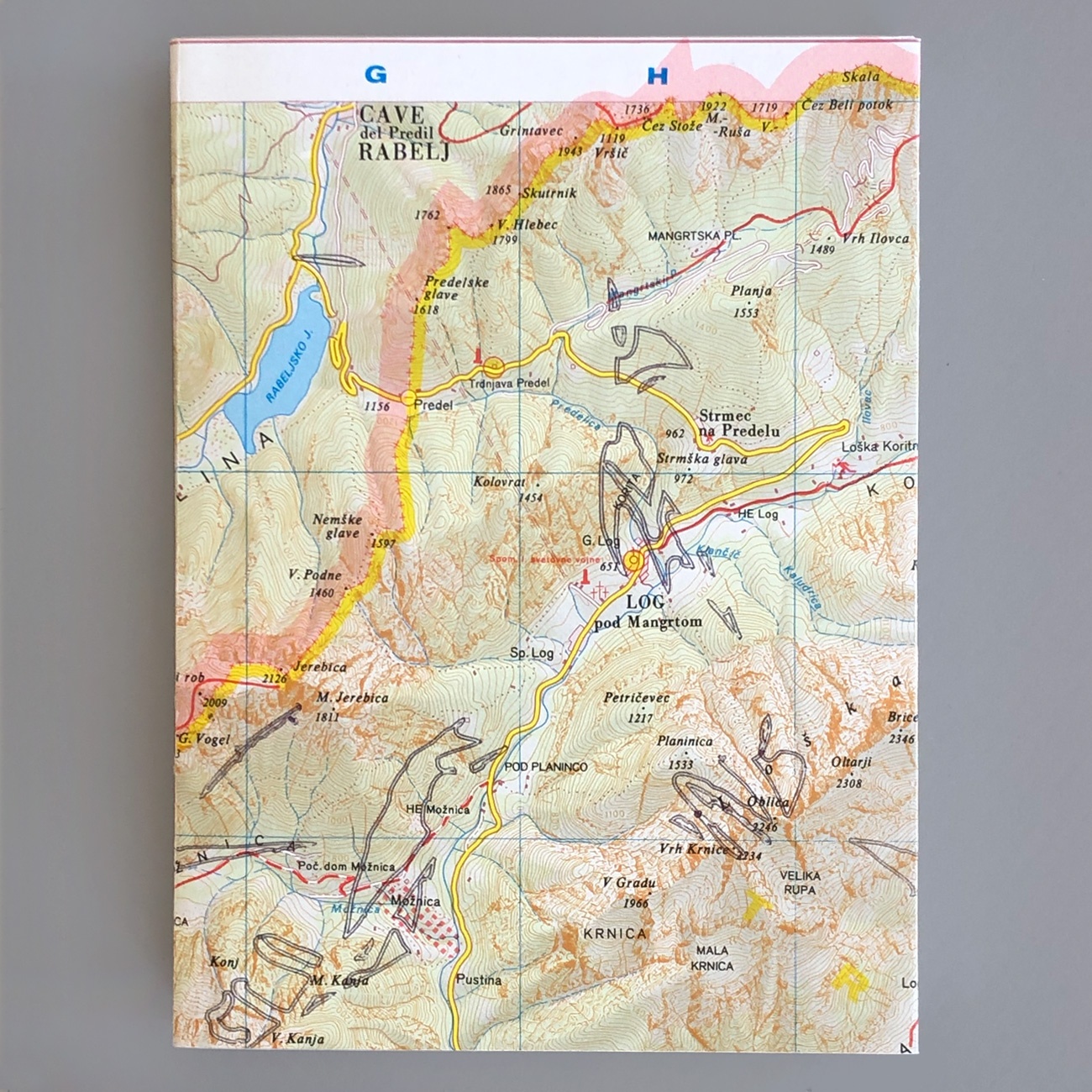 Notizbuch, Landkartenumschlag, Titelseite, 144 Blatt,