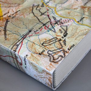 Notizbuch, Landkarte als Umschlag, 12 x 16,5 cm