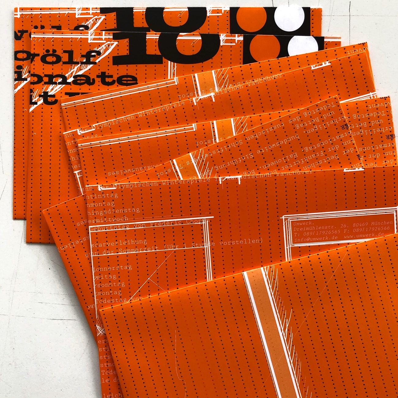 Recycling Kuverts, orange, aus Altpapier, DinC6,
