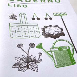 Serrote Notebook, Liso, grün, Thema Garten, im Buchdruck gedruckt,