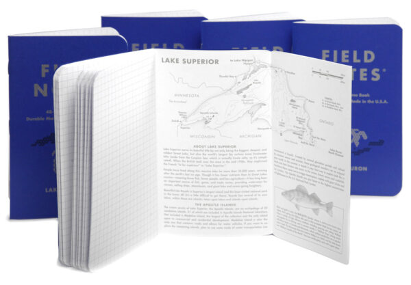 Field Notes, The Great Lakes, Notizheft mit Klappe und Info