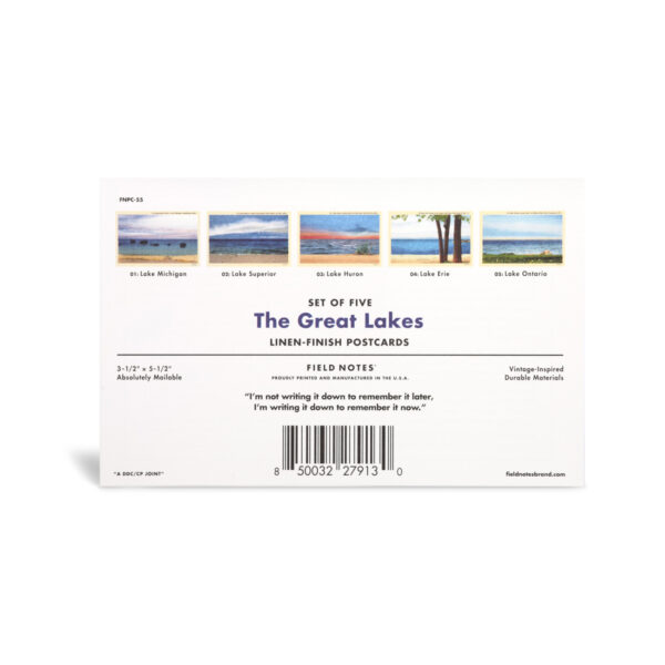 Field Notes, The Great Lakes, Postkartenserie, Linenfinish,
