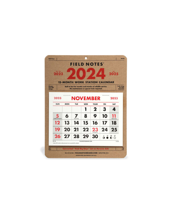 Field Notes, Wandkalender 2024, 15 Monate,