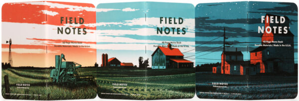 Field Notes Heartland, Notizhefte, dreier Set, Panorama Illustration