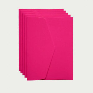 letypographe, fünf Kuverts, Neonpink, C6-Format
