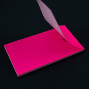 le typographe Miniblock, pink, goldener Einkaufswagen aufgedruckt