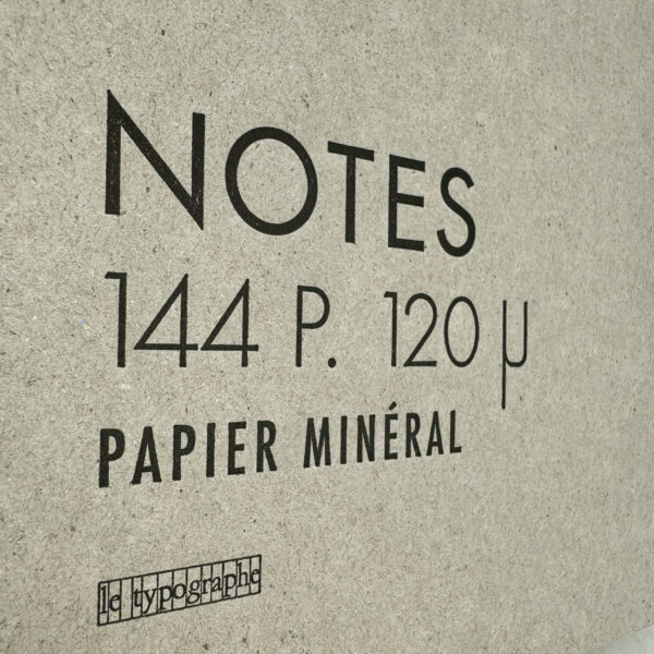 le typographe Notizbuch, Mineralpapier, Frontdetail