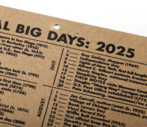 Field Notes Workstation Calendar Rückseite