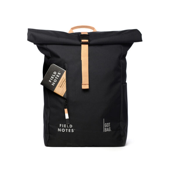 Field Notes mit Got Bag Rucksack, schwarz Front