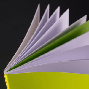 le typographe Notizheft quer, neongelb, innen