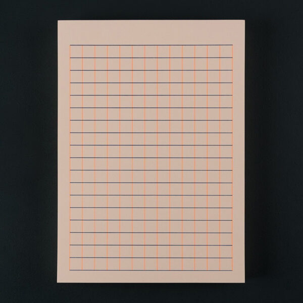 LE TYPOGRAPHE - Block KARO A5 blau-neonorange