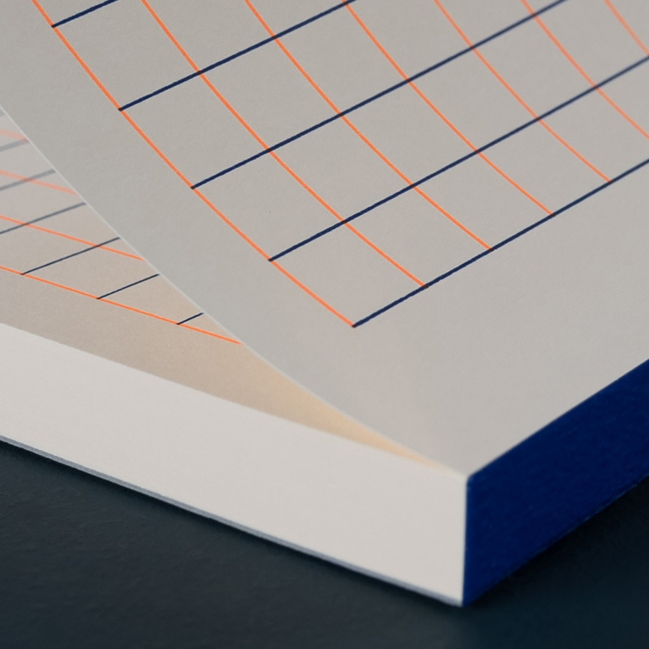 LE TYPOGRAPHE – Block KARO A5 blau-neonorange