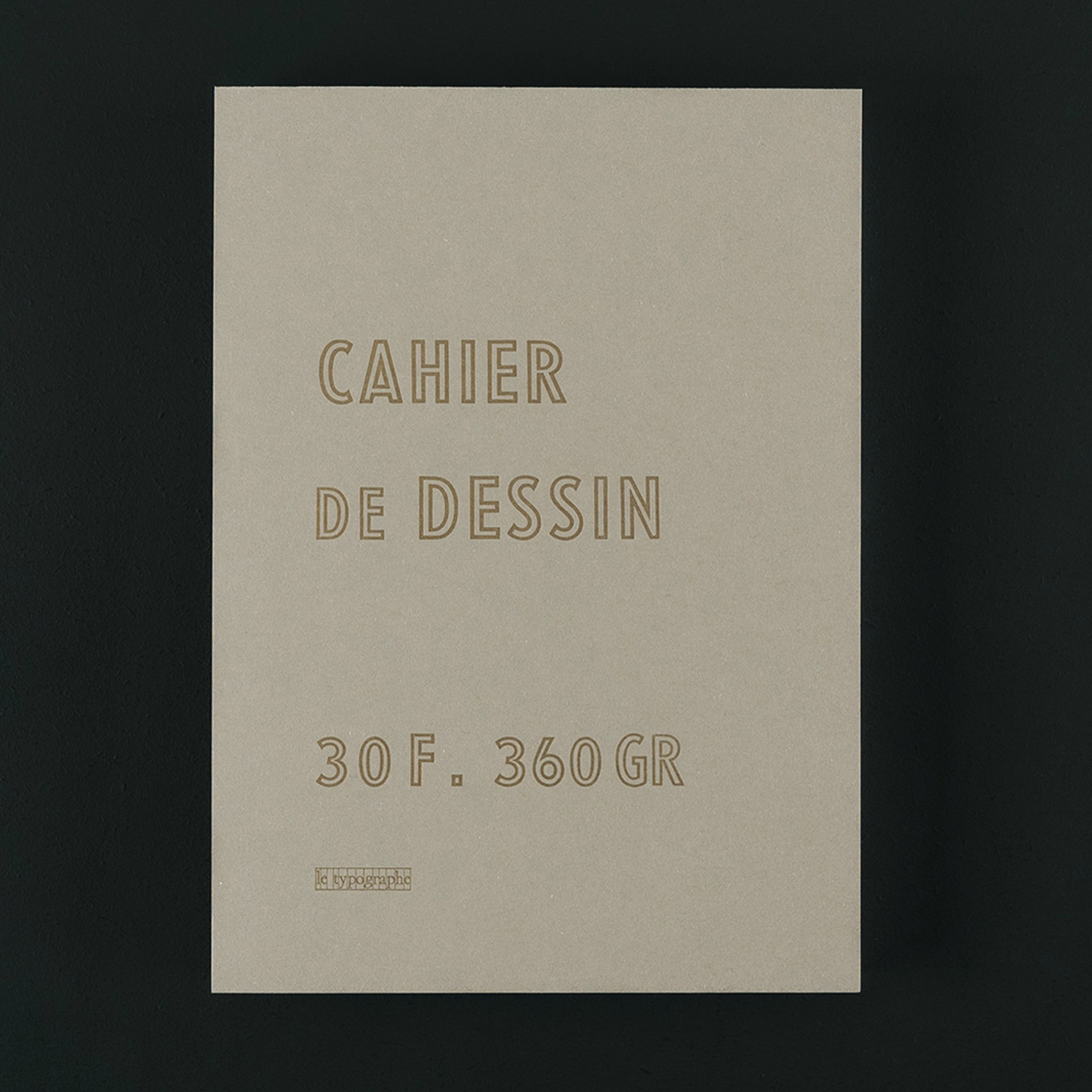 LE TYPOGRAPHE – Notizbuch 360GRAMM