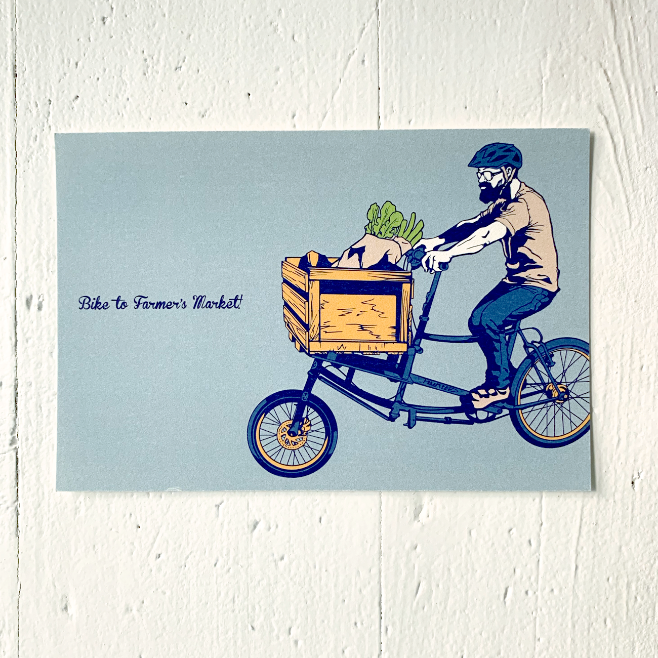 9 LIVES DESIGN - Postkarte BIKE TO FARMER'S MARKET