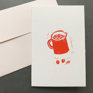 ELSIE WONG – Klappkarte KAFFEE-Linoldruck, handmade