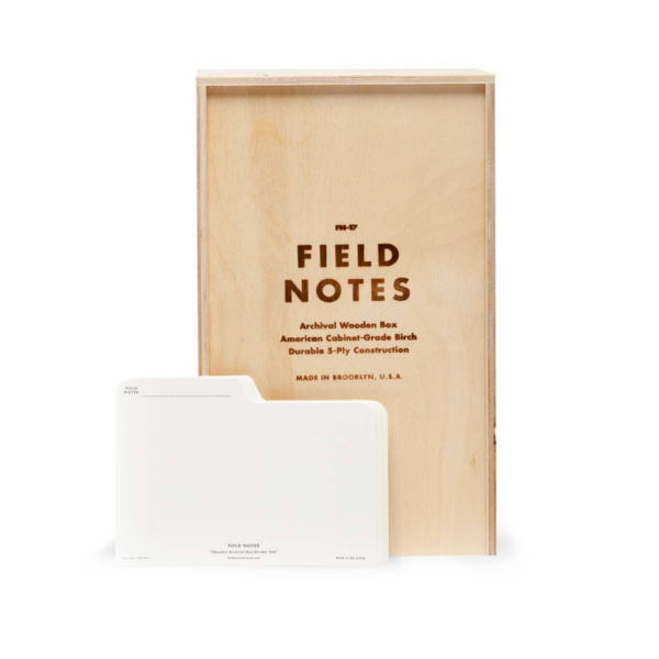Field Notes Archival Box, Sperrholzschachtel, Registerkarten,