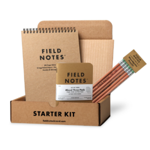 Starter Kit, Field Notes, Box mit Notizheften, Block, Stiften,
