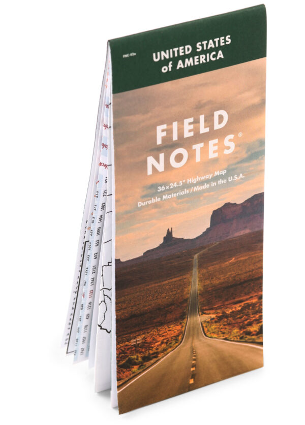 Field Notes, Highway Map, Landkarte, USA, Interstates and Highways,