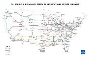 Field Notes, Highway Map, Übersicht, Straßen der USA,