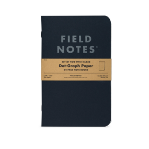 Field Notes, Pitch Black, 2er-Set, Notizbücher, schwarz, silbern,