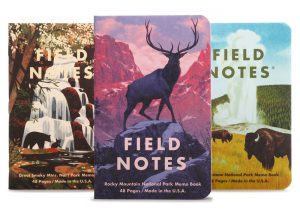 Field Notes 3 Notizhefte, National Parks Edition, illustrierter Umschlag, Great Smoky Mountains, Rocky Mountains, Yellowstone, limitiert,